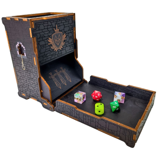 Dice Tower for Dungeons and Dragons – Portable Collapsible Wood Dice Roller with Tray